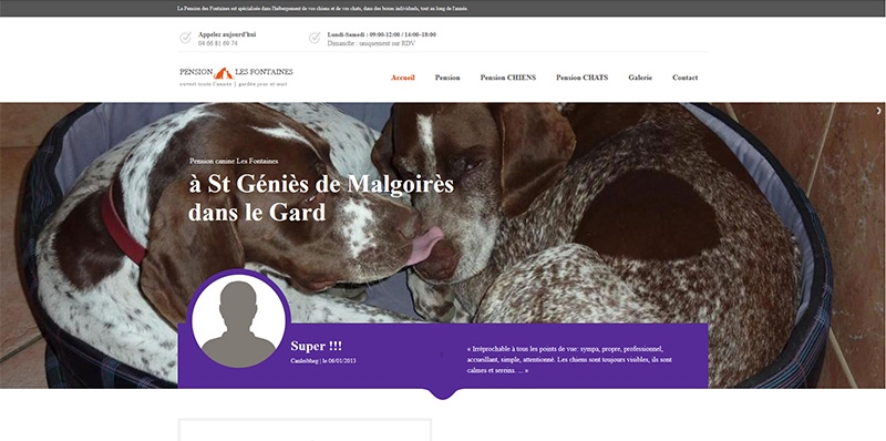 Site Onepage Pension les Fontaines - 